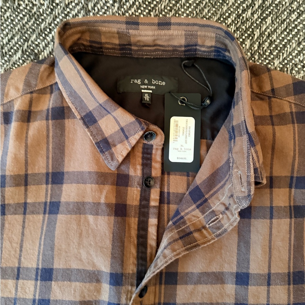 rag & bone Men's Tomlin Plaid Flannel Shirt - XL - Picture 5 of 6